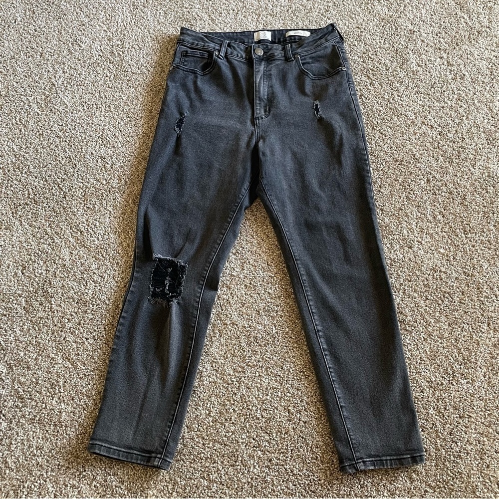 Cotton On 90’s High Rise Straight Jeans Women’s 10 Faded Black Stretch Casual